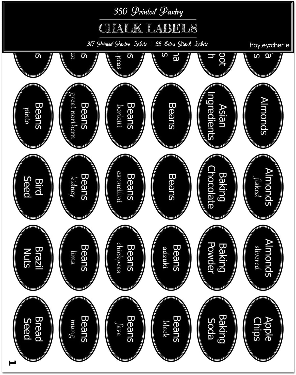 Vinyl Sticker Labels - Small Medium Large Chalkboard Labels with