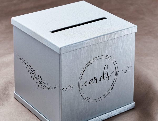 Silver Wedding Gift Card Box