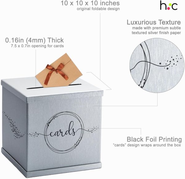 Silver Wedding Gift Card Box