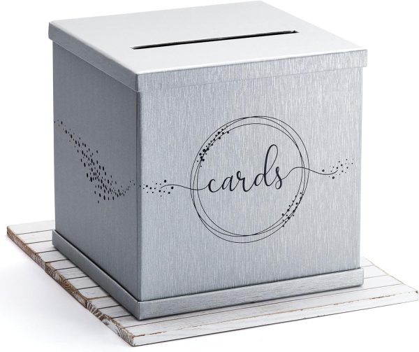 Silver Wedding Gift Card Box