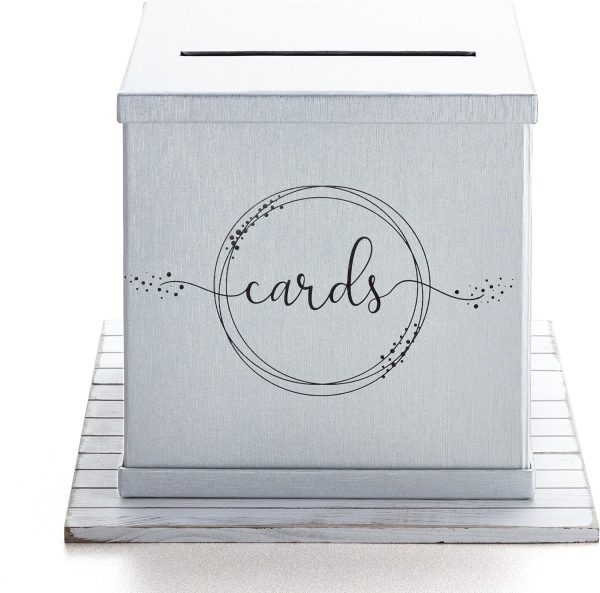 Silver Wedding Gift Card Box