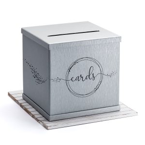 Silver Wedding Gift Card Box